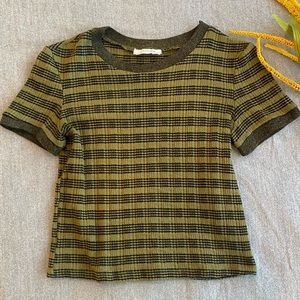 ZARA Green and Black Top Size S